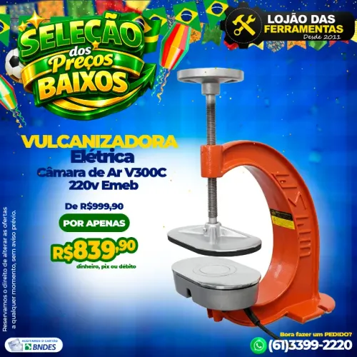 Vulcanizadora Elétrica Câmara de Ar V300C 220v Emeb