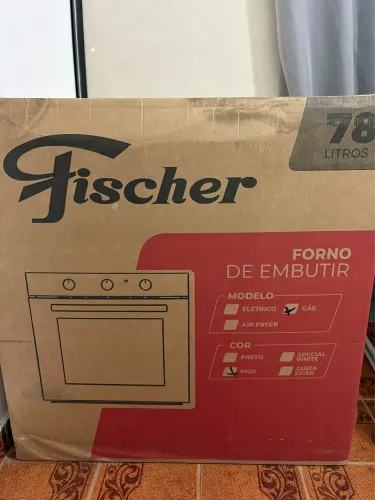 Forno a Gás de Embutir 78L Fischer com Grill e Timer