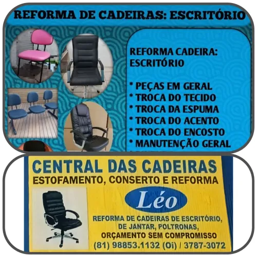 Léo das cadeiras consertos e reforma de cadeiras de escritório e estofados em geral 