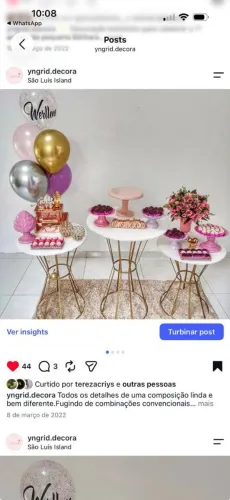Trio de mesas decorativo para sua festa e evento