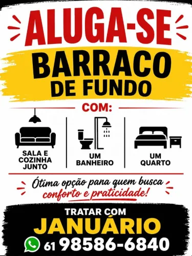 Alugo barraco Samambaia Sul