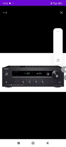 Conjunto Receiver Onkyo e par de de caixas mini torre MonitorAudio