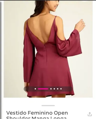 Vestido curto manga longa 