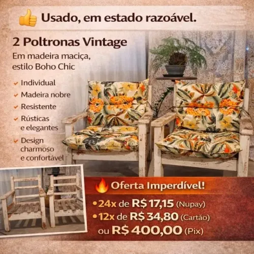 Poltronas Vintage. LEIA A DESCRIÇÃO!