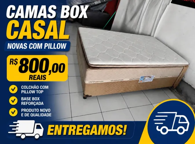 CAMAS BOX COM PILLOW DE CASAL NOVAS