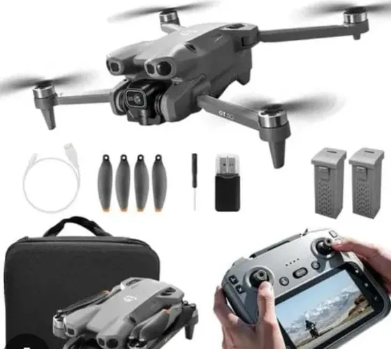 Drone profissional câmera 4K GPS duas bateria controle com tela