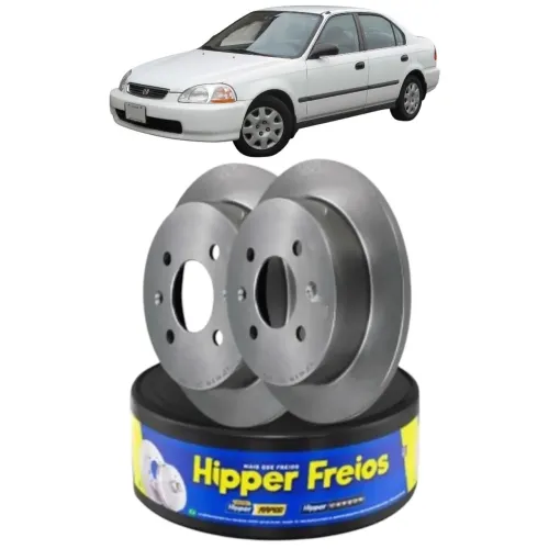 Par de disco de freio traseiro Honda civic 91/2000