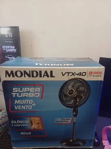 VENTILADOR DE COLUNA MONDIAL VTX-40 8 PÁS, COLUNA REGULAVEL, MOVO LACRADO