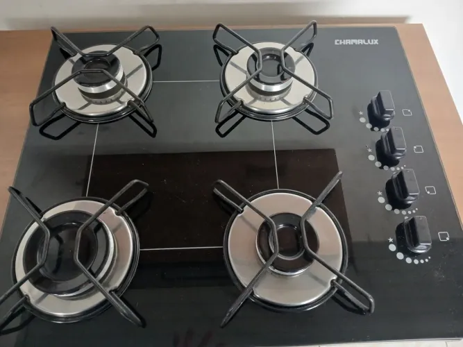 Fogão cooktop vidro temperado 4 bocas