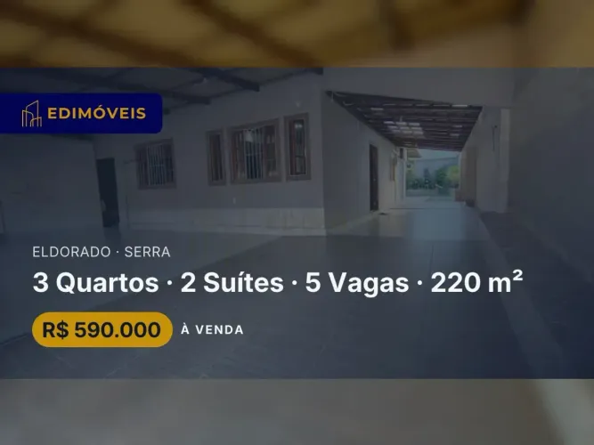 Eldorado: Casa 3 quartos e 2 suítes, espaço e conforto para sua família
