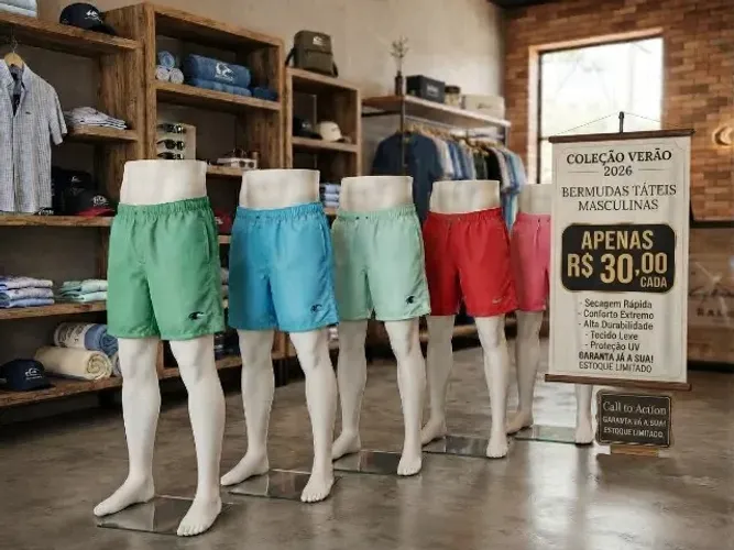 Bermuda Tactel Masculina