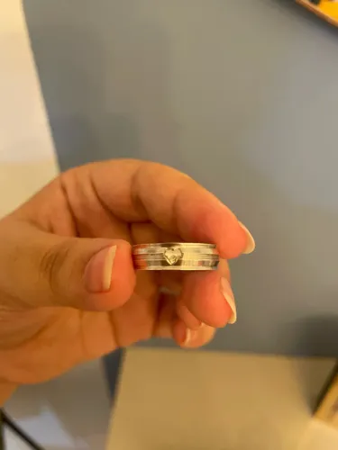 Anel com coração vazado de prata 950