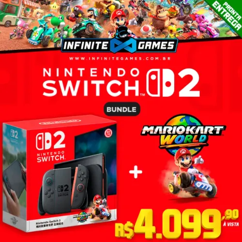 Nintendo Switch 2 Bundle com Mario Kart World! Loja Física! Parcelamos 18x!