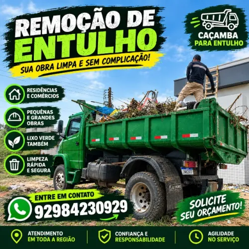Aluguel de caçamba com ajudantes, remoção de entulho (cascalho, lixo, barro) Caminhão disk