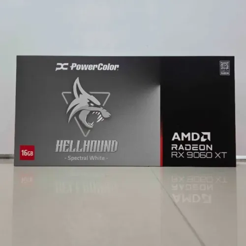 Placa de Video PowerColor Radeon RX 9060 XT Hellhound Spectral White OC, 16GB, GDDR6