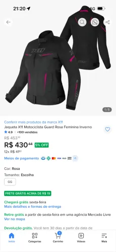 Jaqueta de moto 