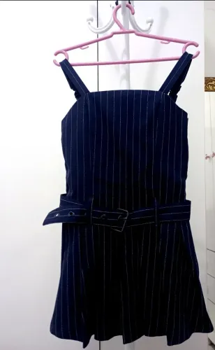 Vestido infantil alfaiataria azul