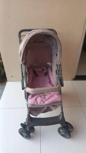 CARRINHO DE BEBE GALZERANO - COR DE ROSA E LILÁS