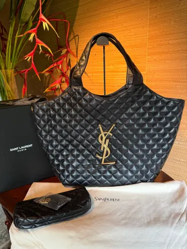 Bolsa Feminina Yves Saint Laurent Tote Bag Preta Luxo