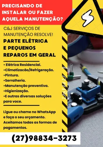Serviços de instalação e manutenção em geral.