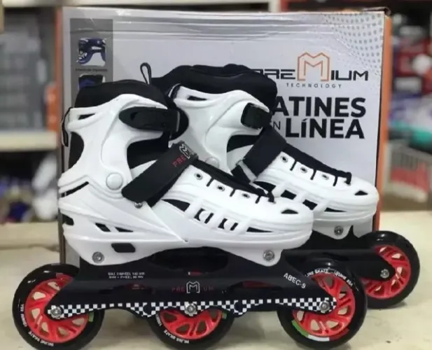 Patins Inline Roller 3 Rodas Reto Ajustavel Profissional 100 MM Rodas Melhora Qulidade Nat
