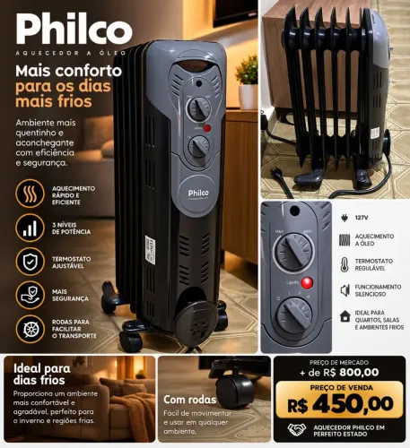 Aquecedor Philco 127v a óleo excelente estado
