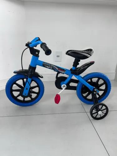 Bicicleta Infantil Aro 12 Nathor Cat Veloz Menino Menina Azul 12