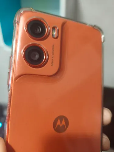Motorola Moto G06 Tela 6,9 128GB laranja + Película fosca anti-espião + Capa anti-impacto
