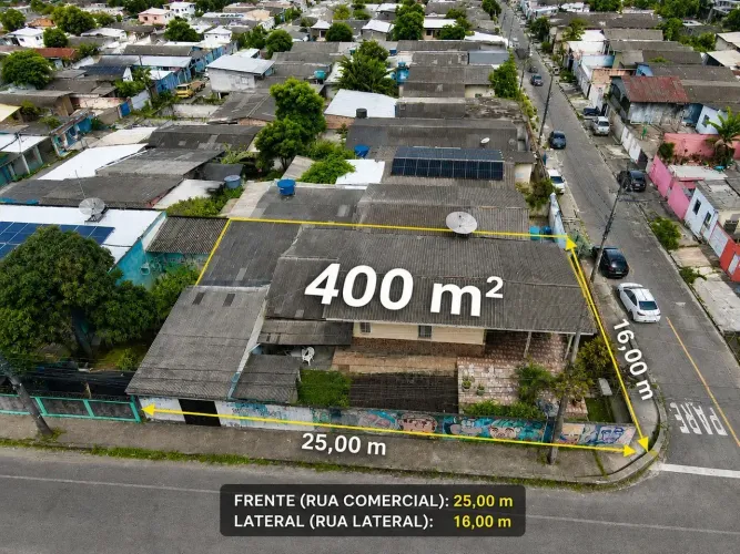 Imóvel de esquina com rua comercial no Conj. Manôa. Com 400 m² de terreno!