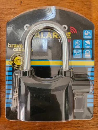 Cadeado Com Alarme Sonoro Antifurto10mm 110dB