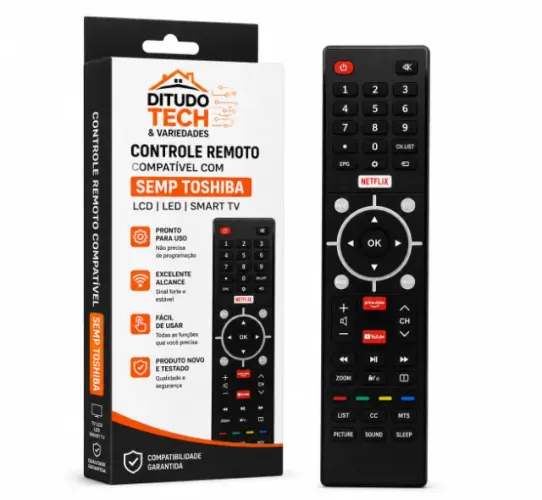 Controle Remoto Para TV LCD LED Smart Compatível com Semp Toshiba - Novo