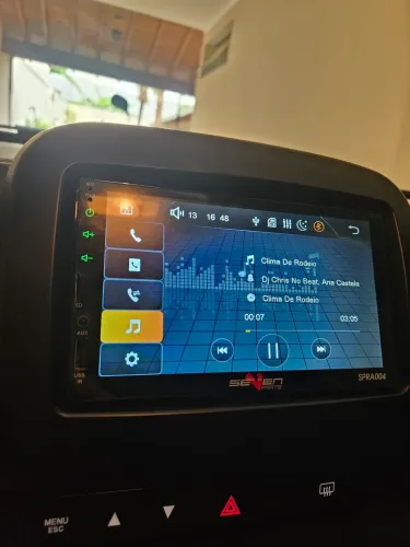 Multimidia mp5 automotivo 7" + moldura para fiat mobi