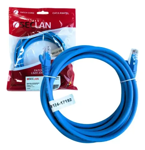 PATCH CORD CAT6 2,5M  24AWG AZ  SECLAN