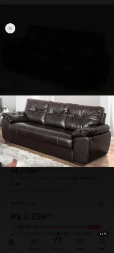 Sofá courino 3 lugares