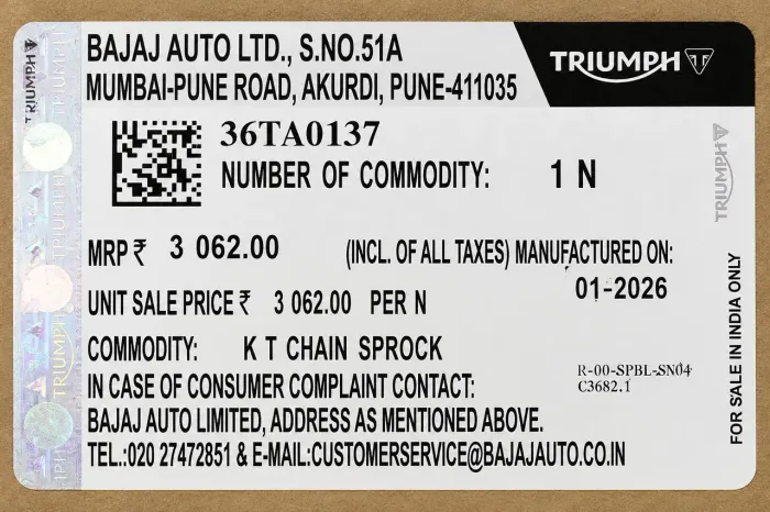 Kit Relação Original Triumph Scrambler 400 X | Novo | Peças Genuínas | Pronta Entrega