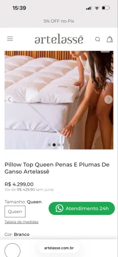 Pillow Top Artelassê Plumas Queen