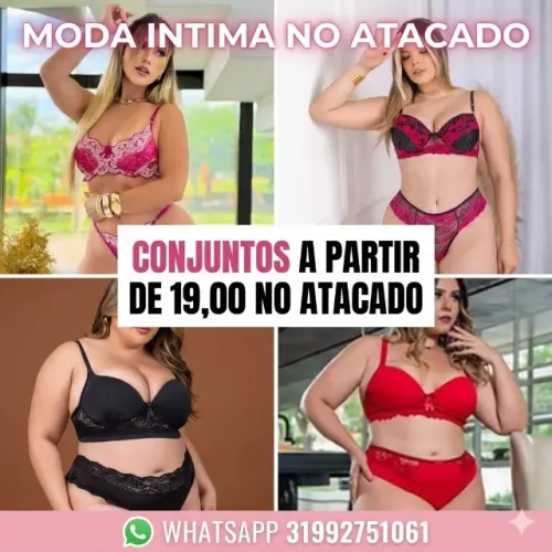 conjuntos de lingerie no atacado a partir de 19,00 temos plus size