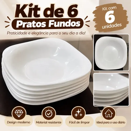 Vendo kit com 6 pratos fundos