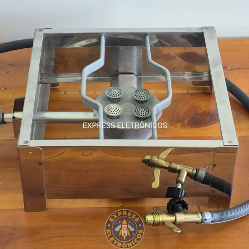 FOGAREIRO INDUSTRIAL INOX ALTA PRESSÃO COMPLETO E REFORÇADO