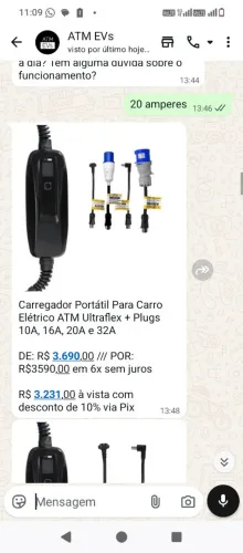 Carregador carro elétrico 