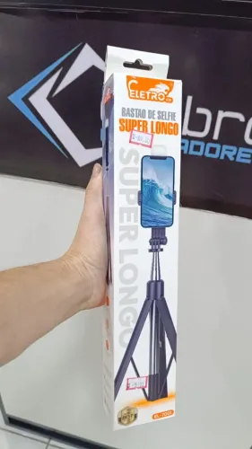 Tripé Bastão de selfie Retrátil Com Controle -Ajustável -Luz - Loja Coimbra Computadores  