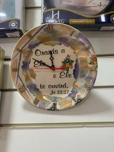 Relógio parede prato porcelana - antigo