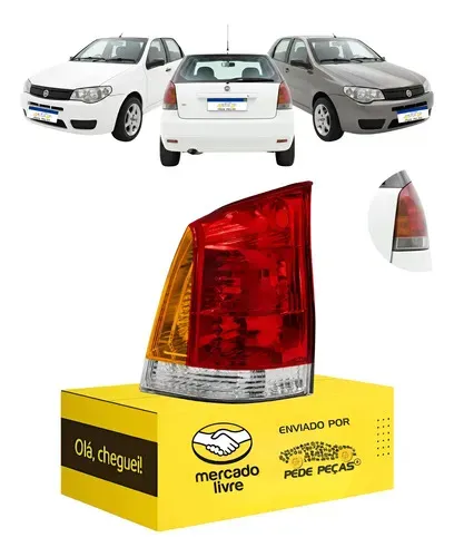 Lanterna Traseira Fiat Palio 2004 05 06 A 2014 C/avaria Ld Direito/passageiro Tricolor