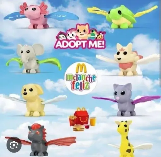 Coleção Completa Adopte Me McDonald's 2026 Com 8 Brinquedos Novos