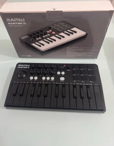 ? TECLADO MIDI AMW MASTER 25 | NOVO, USB/BLUETOOTH