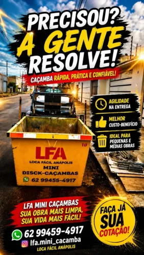 Mini caçamba Anápolis 