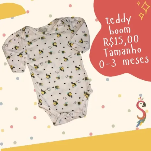 Body Manga Longa Abelhinhas Teddy Boom