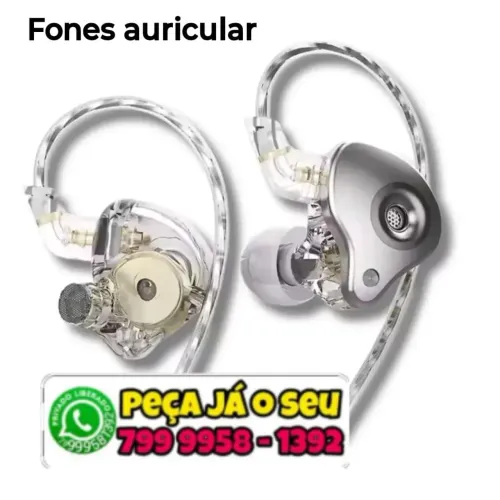Fone , triplamente resistente, auricular, transparente, discreto