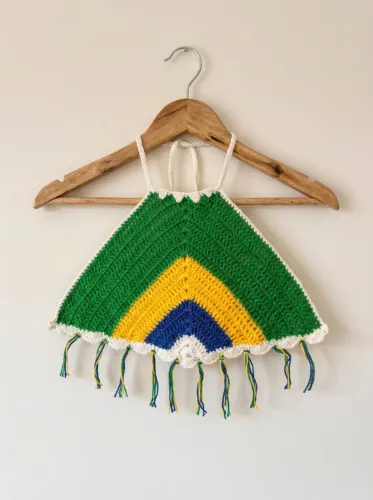 TOP INFANTIL CROCHÊ - BRASIL