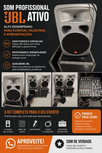 Caixas JBL Ativas kit completo 